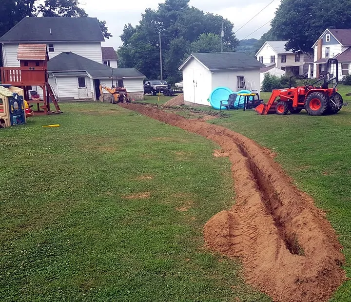 Case 360 digging trench