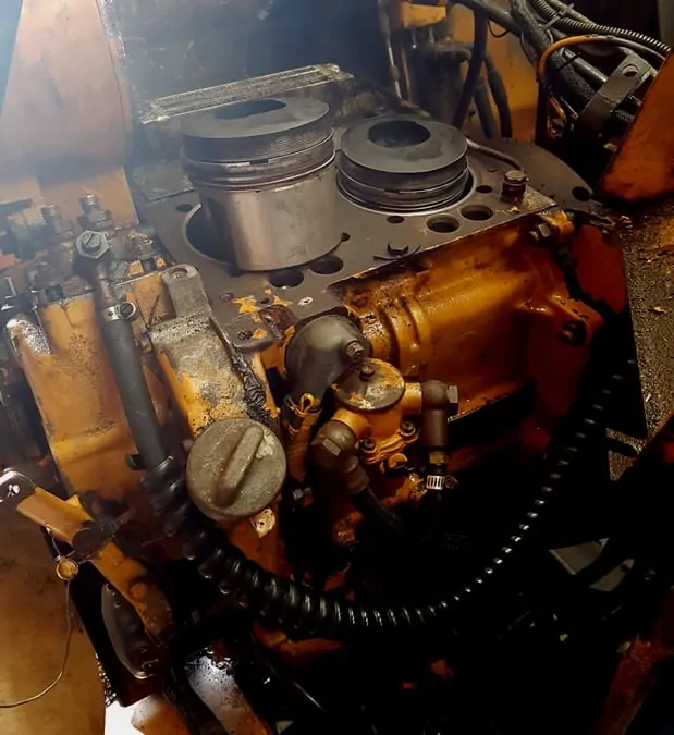 Deutz Diesel with head removed to find and fix an oil leak.