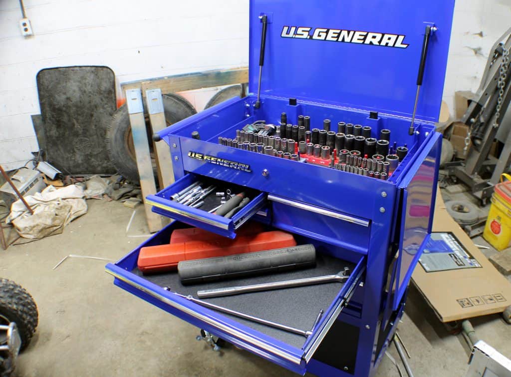 US General 5 Drawer Tool Cart with Tools