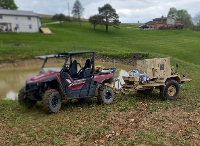 Yamaha Wolverine pulling a MEP-802A Military Genset